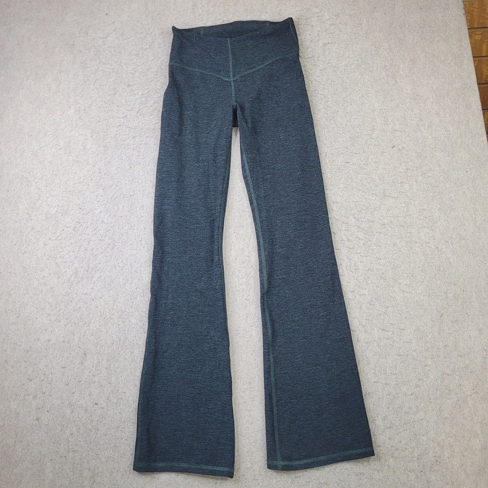 Fabletics Powerhold Leggings Flare Womens S Green High Waist Performance